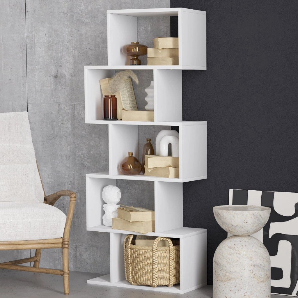 Libreria in legno "Meric" 60 x 30 x 150 cm - Bianco