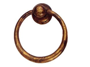 MANIGLIE PER MOBILI AD ANELLO SNODATE MOD.09202 IN OTTONE ANTICATO- - mm.23x28h. - 5 pezzi METALSTYLE