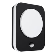 Applique Esterno Moderna Madriz Alluminio Nero Policarbonato Bianco Led