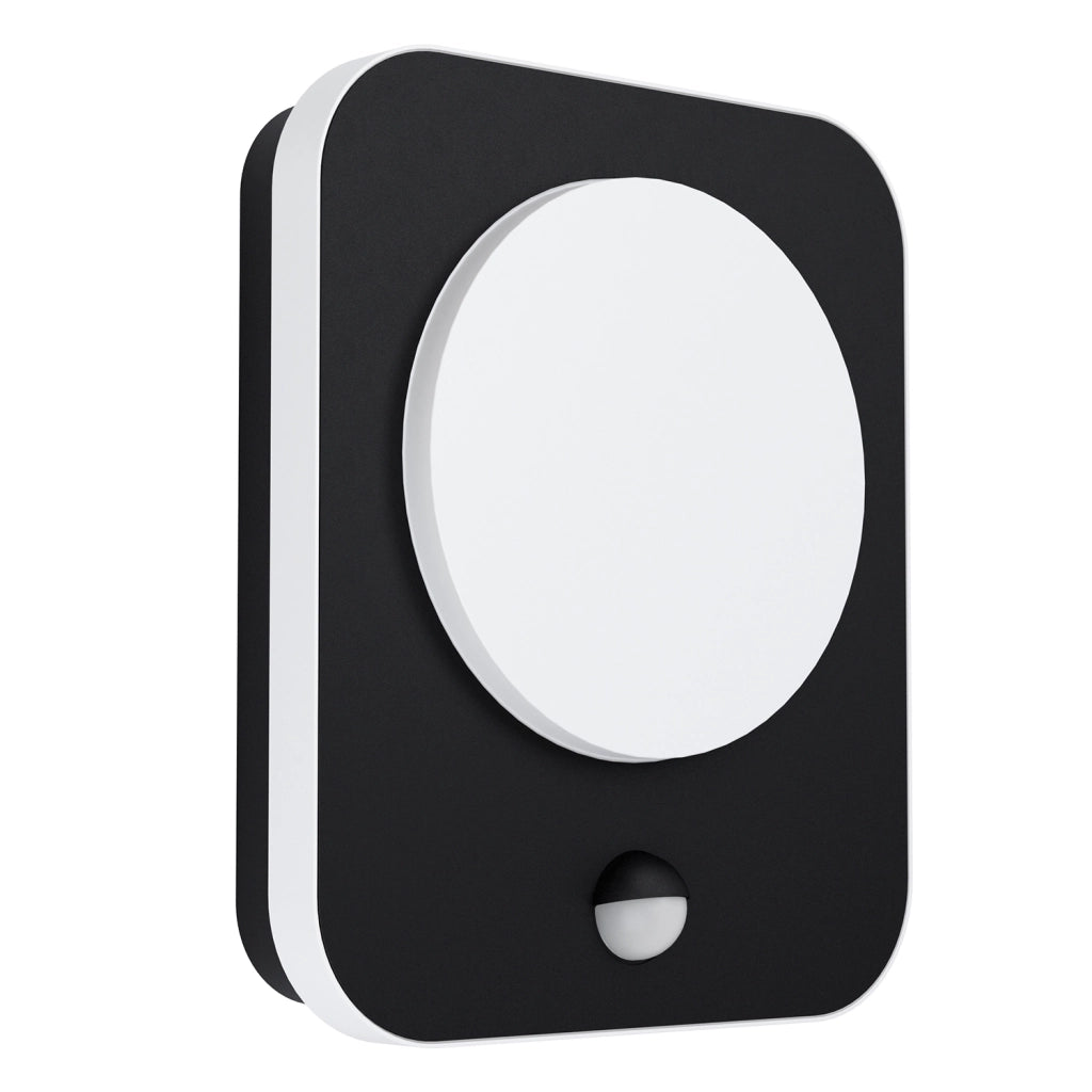 Applique Esterno Moderna Madriz Alluminio Nero Policarbonato Bianco Led
