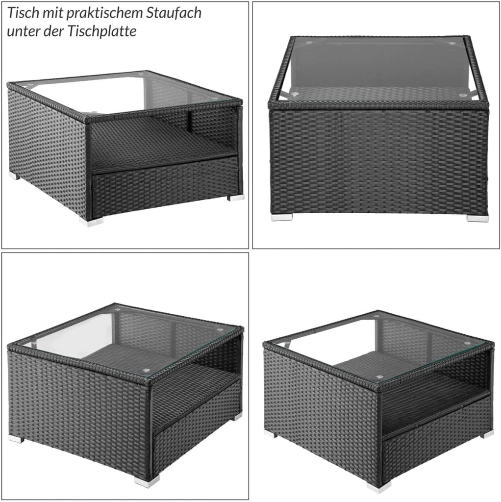 ® Lounge Tavolo da Giardino Set Polyrattan Mobili da Esterno Inclusi Cuscini 318L Gruppo di Seduta Terrazza Balcone Salottino Outdoor