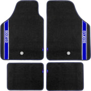 Set completo 03763 tappetini universali moquette auto blu quattro pezzi