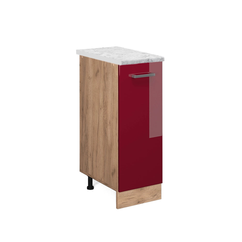Vicco Armadio cucina dispensa alto Rosso lucido 30 cm PL Marmo
