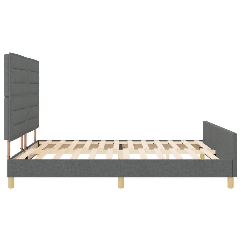 Letto Grigio Scuro 180x200 cm Tessuto