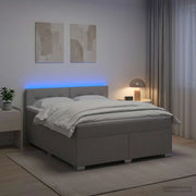 Letto con Box Spring, Materasso e LED Grigio Chiaro Tessuto 3451959