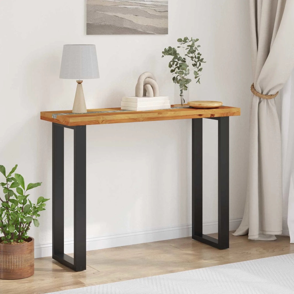 Tavolo consolle Marrone 100 x 35 x 75 cm Legno di teak solido