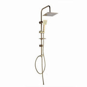 Trade Shop - Saliscendi Bagno Colonna Doccia Miscelatore Oro Soffione Quadrato Doccetta 87305 -