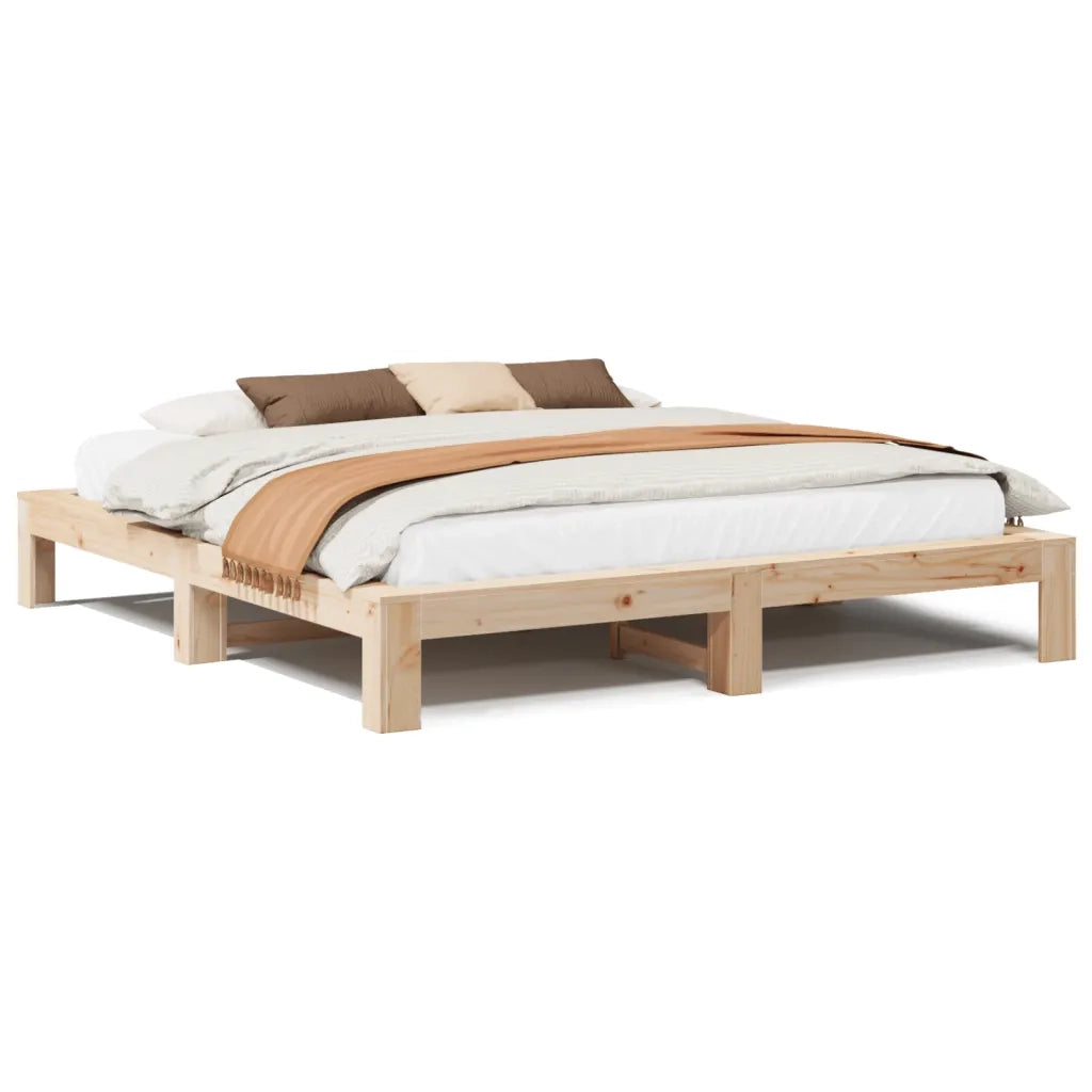 Letto senza Materasso 200x200 cm in Legno Massello di Pino 3308726