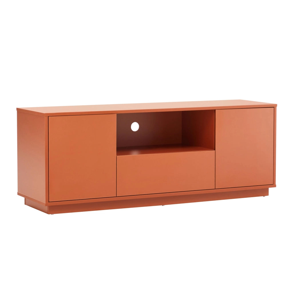 Oviala - Mobile TV moderno rettangolare L140 cm mattone