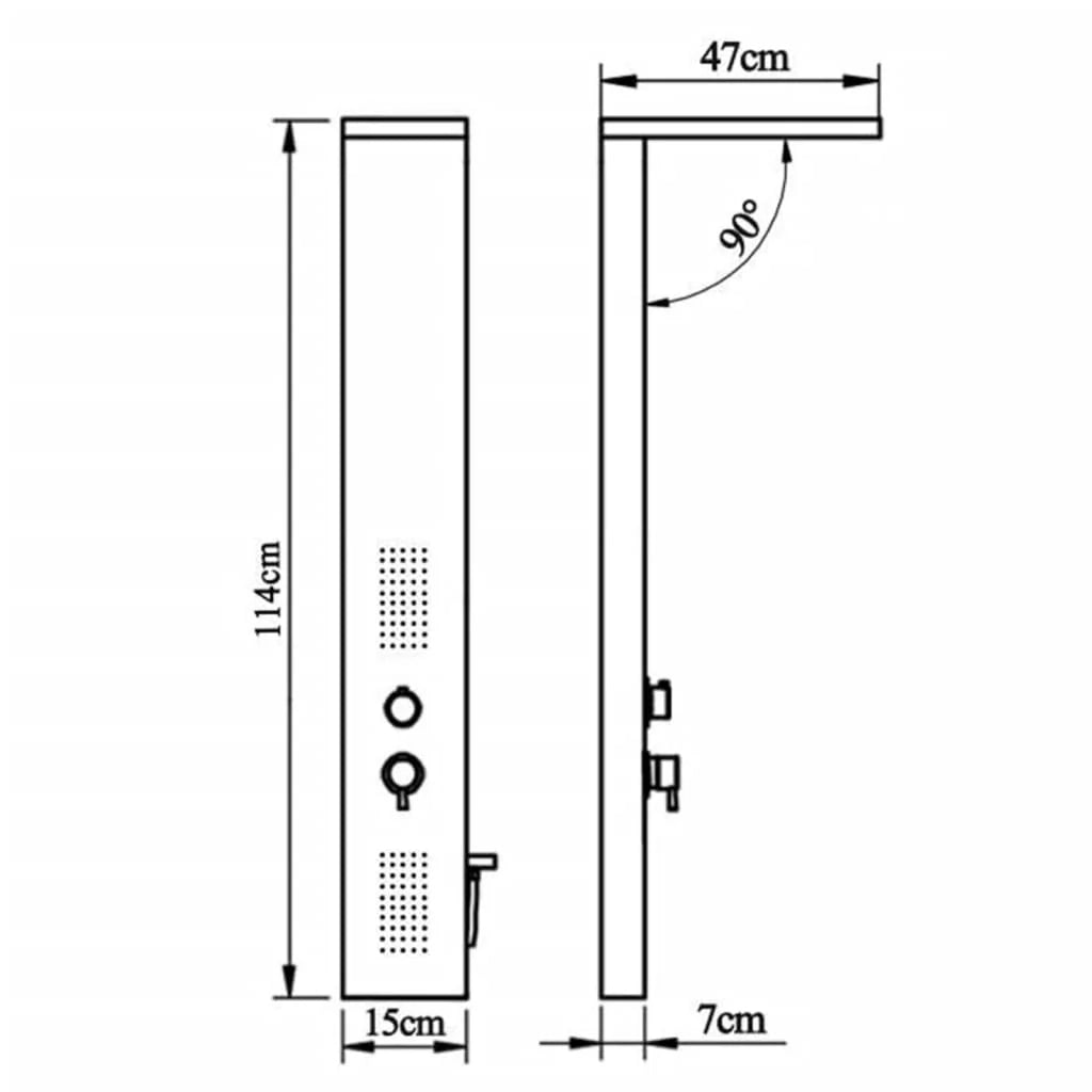 Sistema di pannelli doccia in alluminio e plastica per bagno interno 114 cm bianco 02_0003117