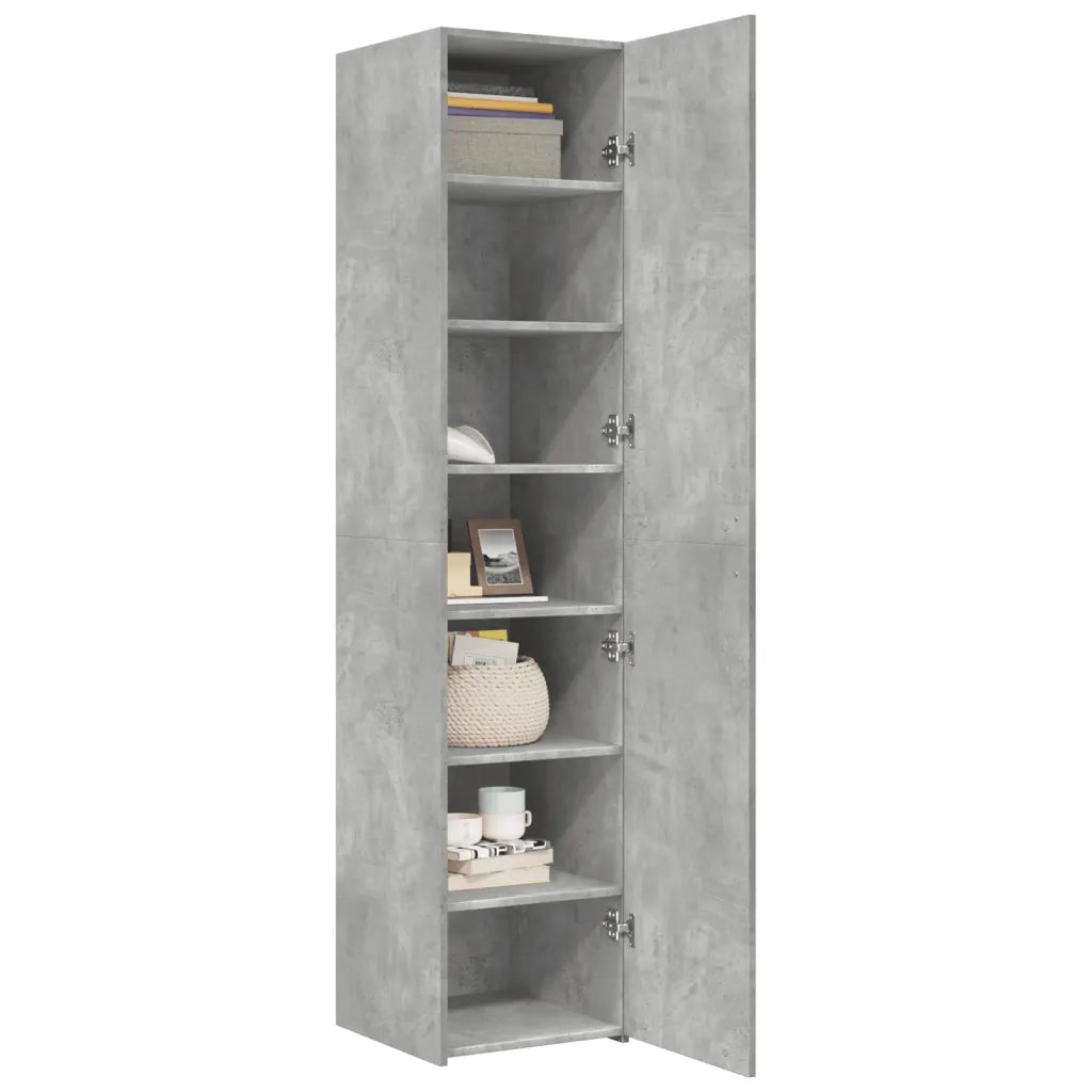 Credenza Grigio Cemento 40x42,5x185 cm in Legno Ingegnerizzato