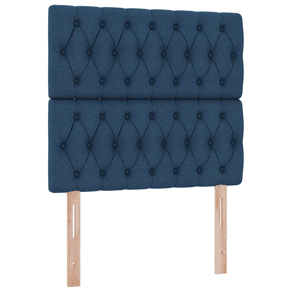 Letto con contenitore LED e materasso Blu 90 x 190 cm Tessuto