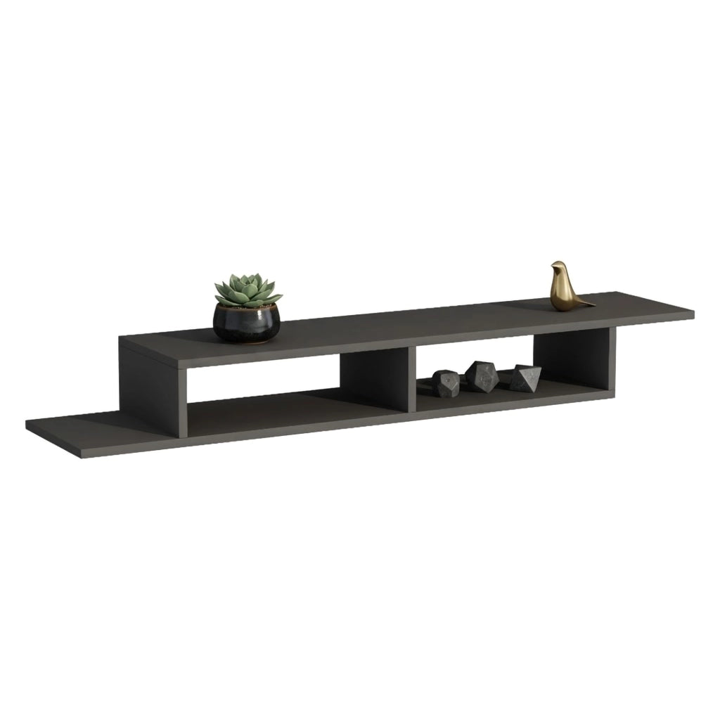Ivrea, Mobile Porta tv 2 Vani, 120x30x18h cm Nero Antracite