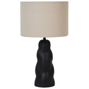 Lampada da comodino in ceramica con paralume a tamburo beige Nero stile moderno e minimalista