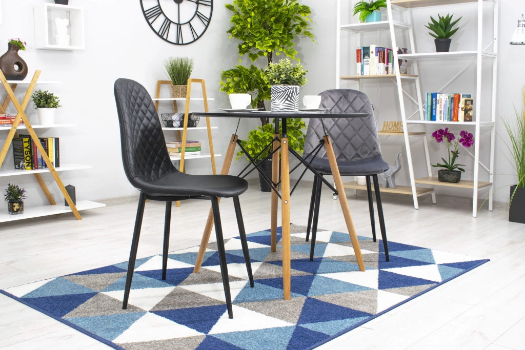 Set di 4 sedie Valora DAPI in velluto grigio scuro | resistenti | comode