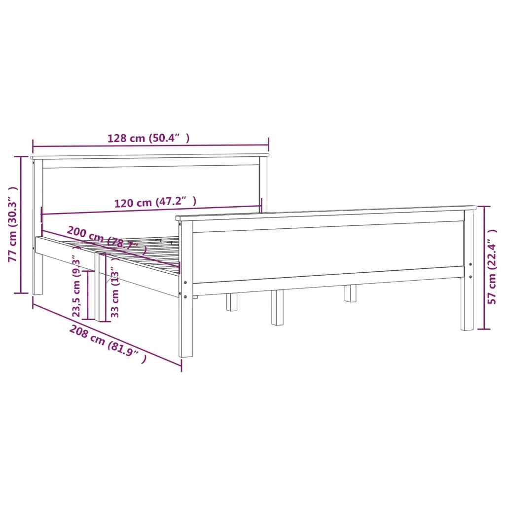 Giroletto-Struttura Letto in Legno Massello di Pino 120x200 cm 443282