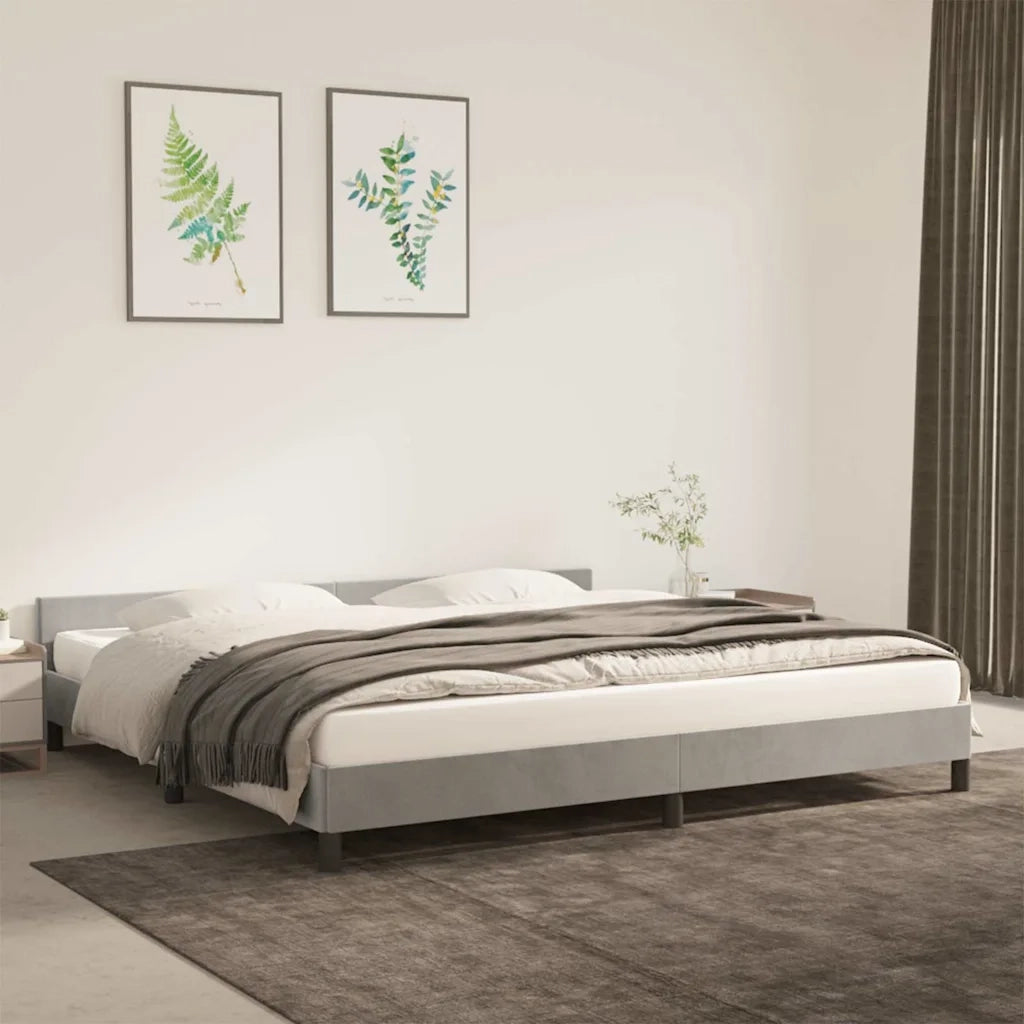 Giroletto senza Materasso Grigio Chiaro 200x200 cm Velluto 347591