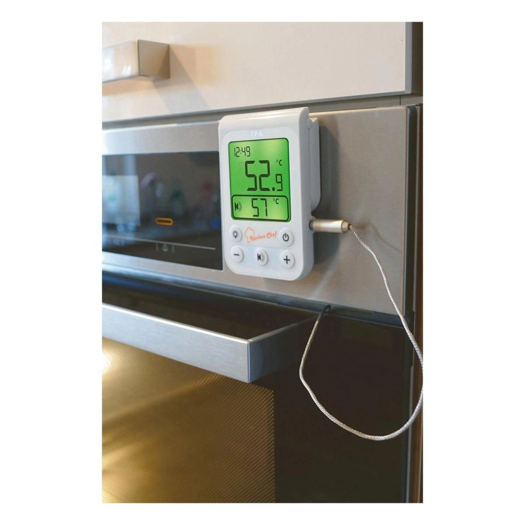 TFA Dostmann 14.1510.02 KÜCHEN CHEF Termometro Digitale per Cibo da -20 a 300 °C con Timer e Allarme Acustico colore Bianco