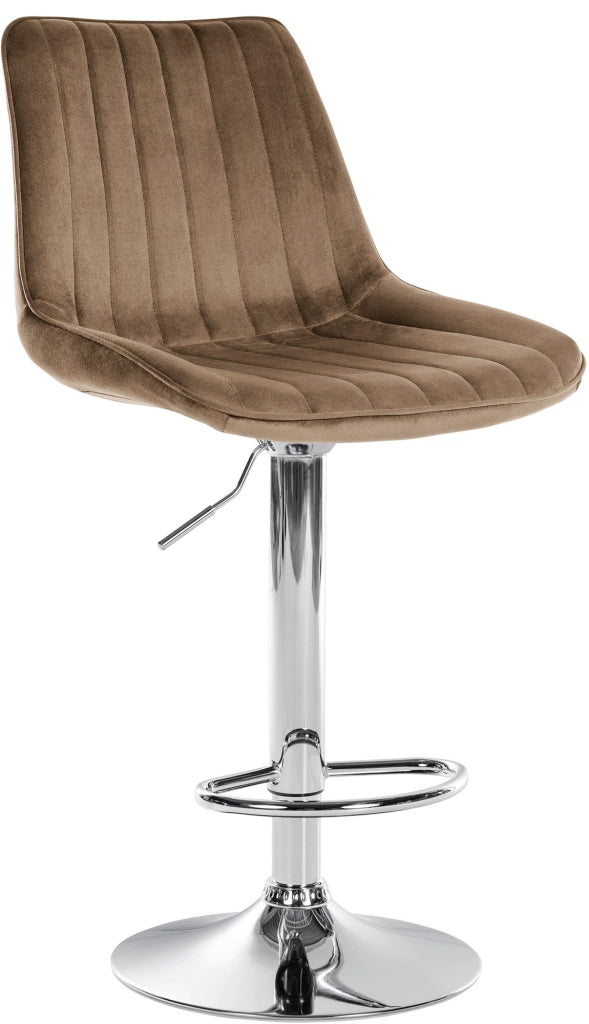 Sgabello Toni Velvet marrone,cromo