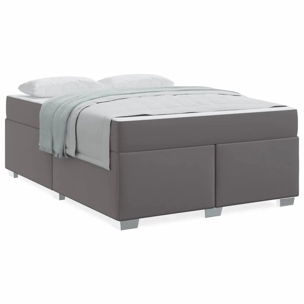 vidaXL Struttura del letto Grigio 160 x 200 cm Pelle sintetica