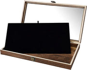 Vetrina in Legno con Vetro Sospeso - Coperchio Elevato - Colore Moka