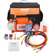 Kit Pompa a Vuoto Monostadio per Aria Condizionata di Automobili 150W Pressione tra 55-276 Bar, Kit Pompa Vuoto 100 L/min per Riparazione di Condizionatore Frigo Refrigeranti HVAC