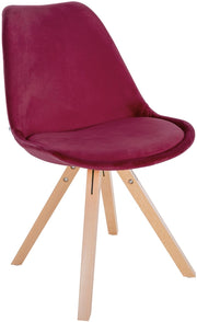 Sedia Sofia Velvet bordeauxrot,natura (quadrato)