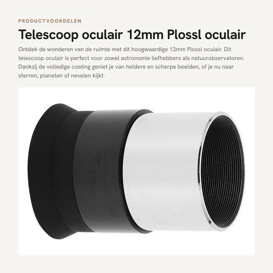 Oculare 12mm Plossl - Completa verniciatura - Telescopio - Astronomia - Paesaggio/Cielo - Progetto resistente allo shock - Lente telescopio