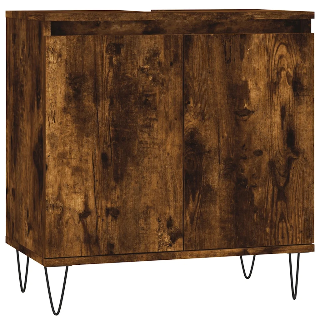Armadietto Bagno Rovere Fumo 58x33x60 cm in Legno Multistratocod mxl 104902