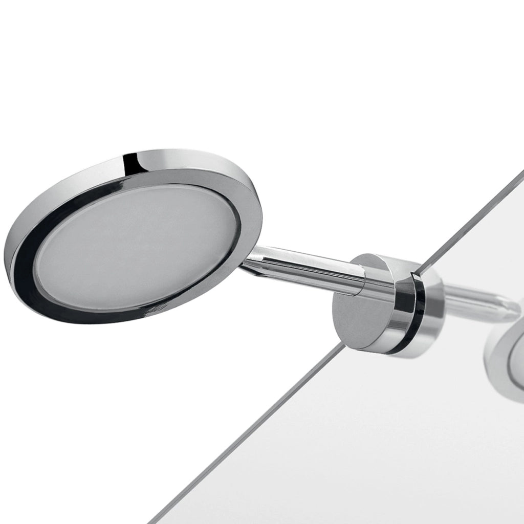 Lampada applique led con attacco univrsale a pinza in Cromall e resine termoplastice DO41 serie Gedy MAIORCA Cromato