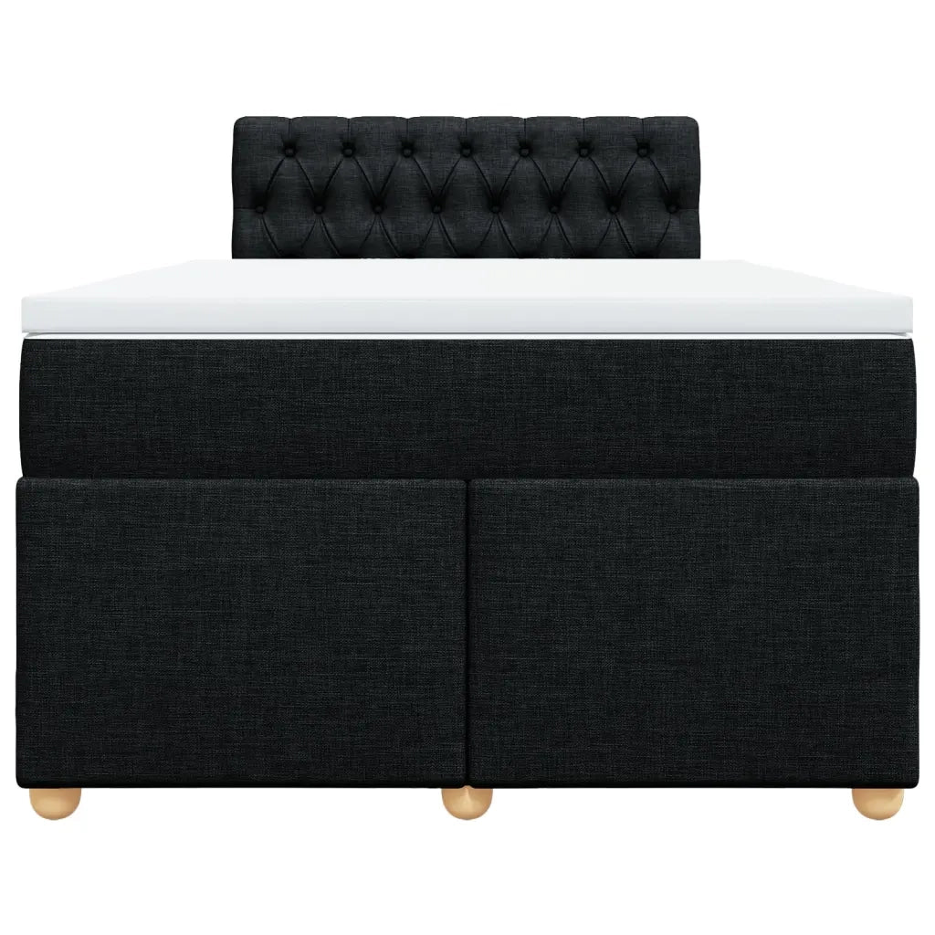 Giroletto a Molle con Materasso Nero 120x200 cm in Tessuto