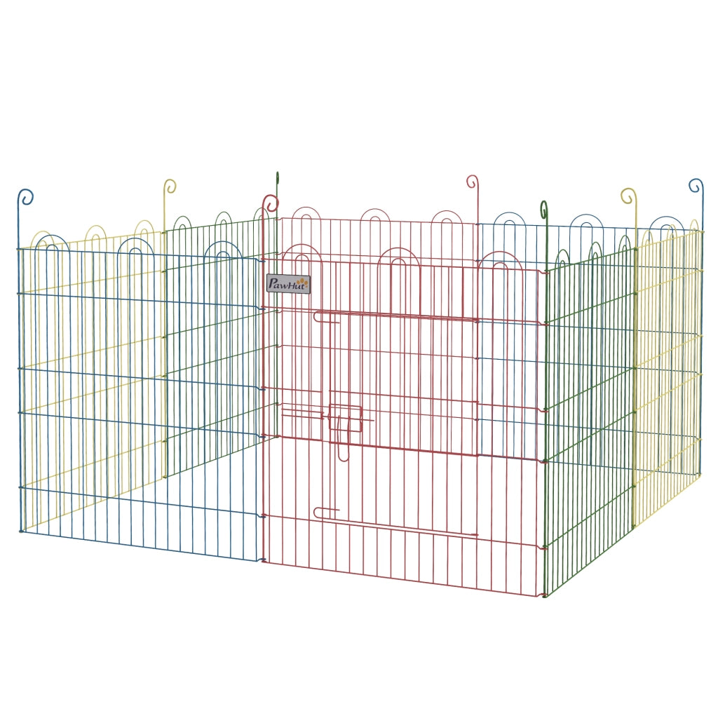 Recinto per Cani Pieghevole 8 Pannelli ¨C zephmum ¨C 156x60 cm Multicolore Metallo