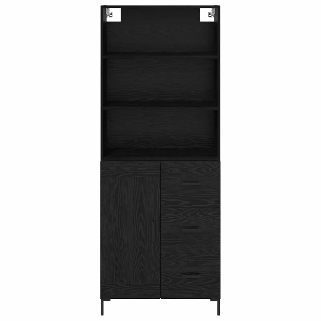 Credenza Rovere Nero 69,5 x 34 x 180 cm Legno multistrato 3416074