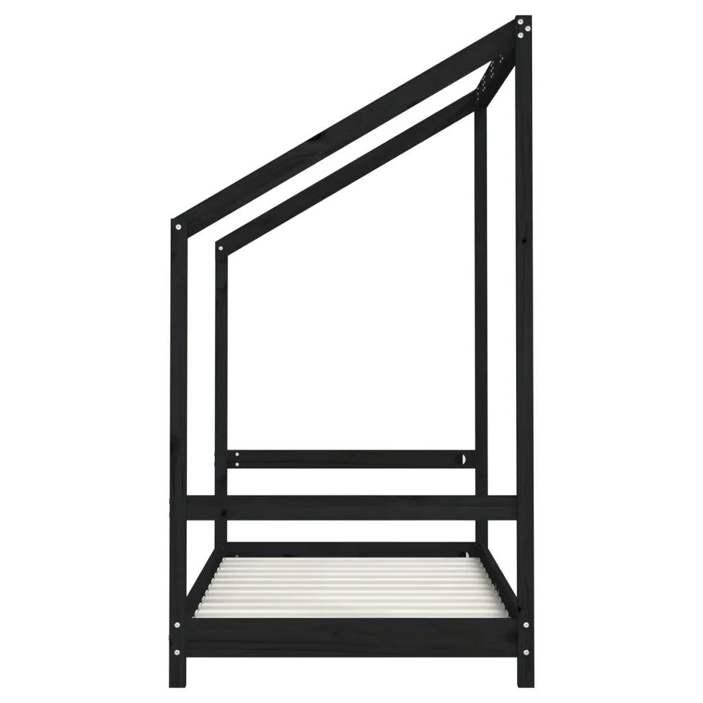 Giroletto per Bambini Nero 2x(80x160) cm Legno Massello di Pino 3200597