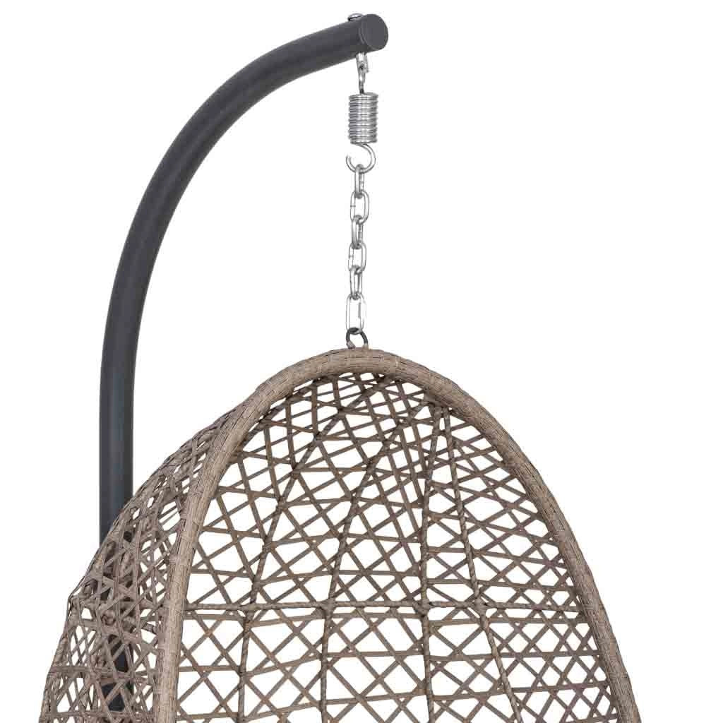 Poltrona sospesa alluminio con cuscino marrone D95x195 cm