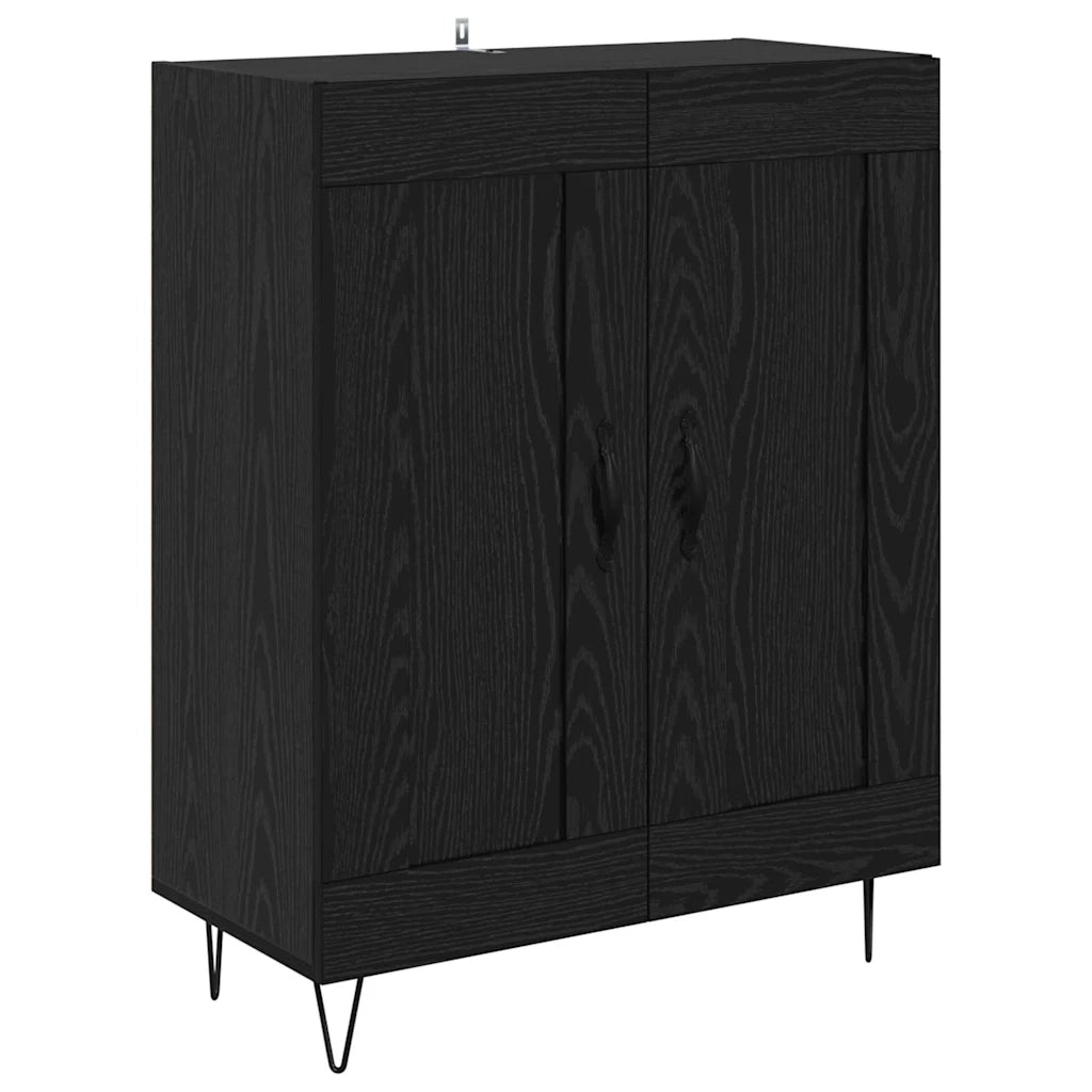 Credenza Rovere Nero 69,5 x 34 x 90 cm Legno multistrato 3402717