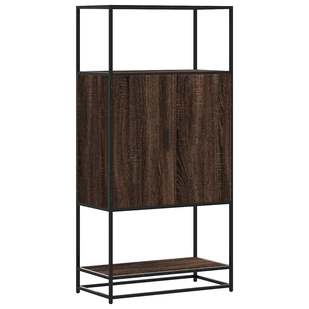 Credenza Rovere Marrone 68x35x139 cm Legno Multistrato Metallo 849043