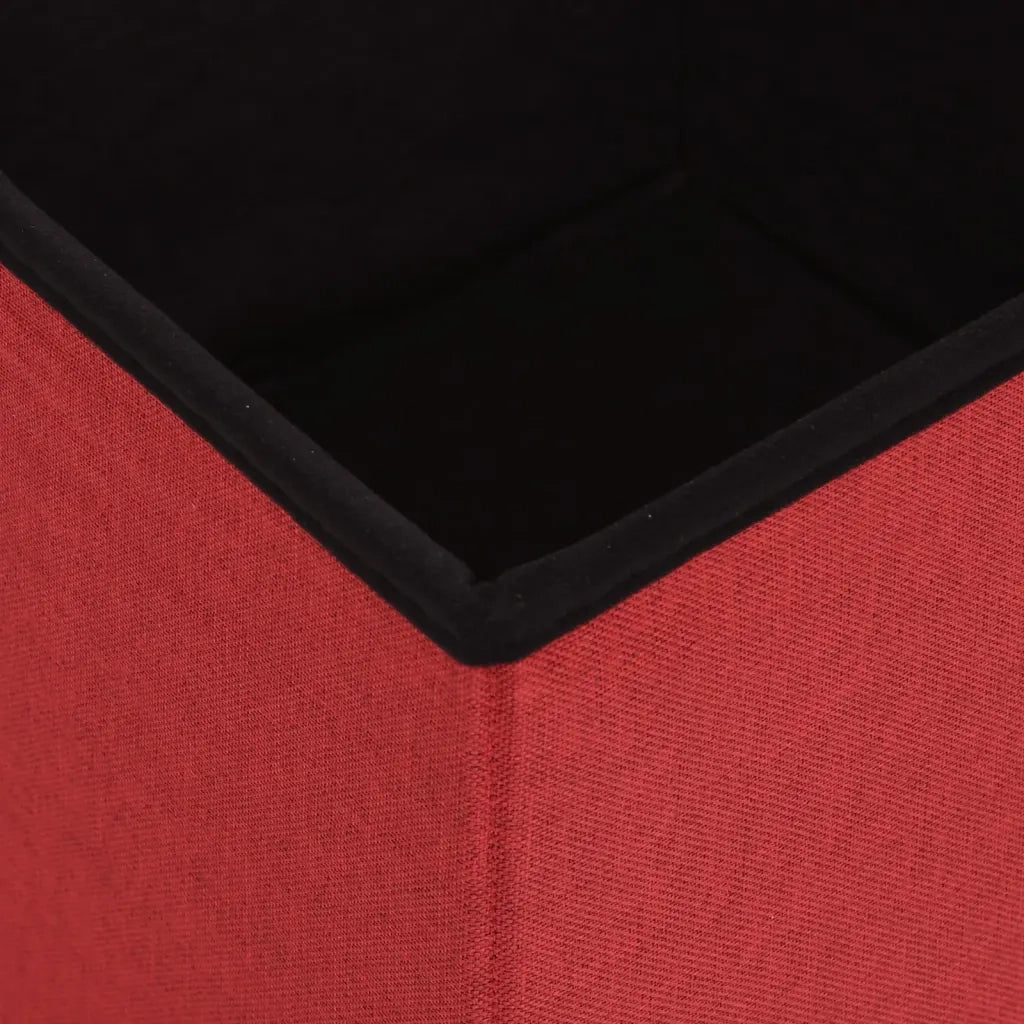 Sgabello con Contenitore Pieghevole Rosso Vino in Simil Lino cod mxl 41730