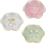 Decorazione da tavolo in ceramica a tre pezzi - Scatola di conservazione e display decorativa - Scatola da donna per regalo - Ideale per la doccia di nozze (Rosso + Verde + Grigio)