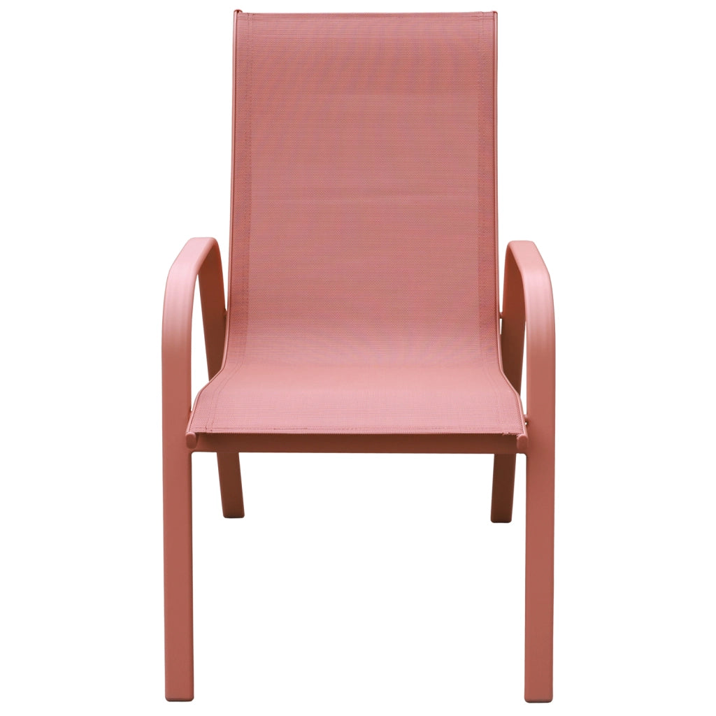 Set di 6 sedie MARBELLA in textilene terracotta - alluminio terracotta