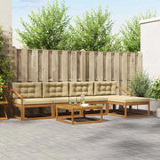 Set di divani da esterno con cuscino 6 pcs Naturale e Beige 3367491