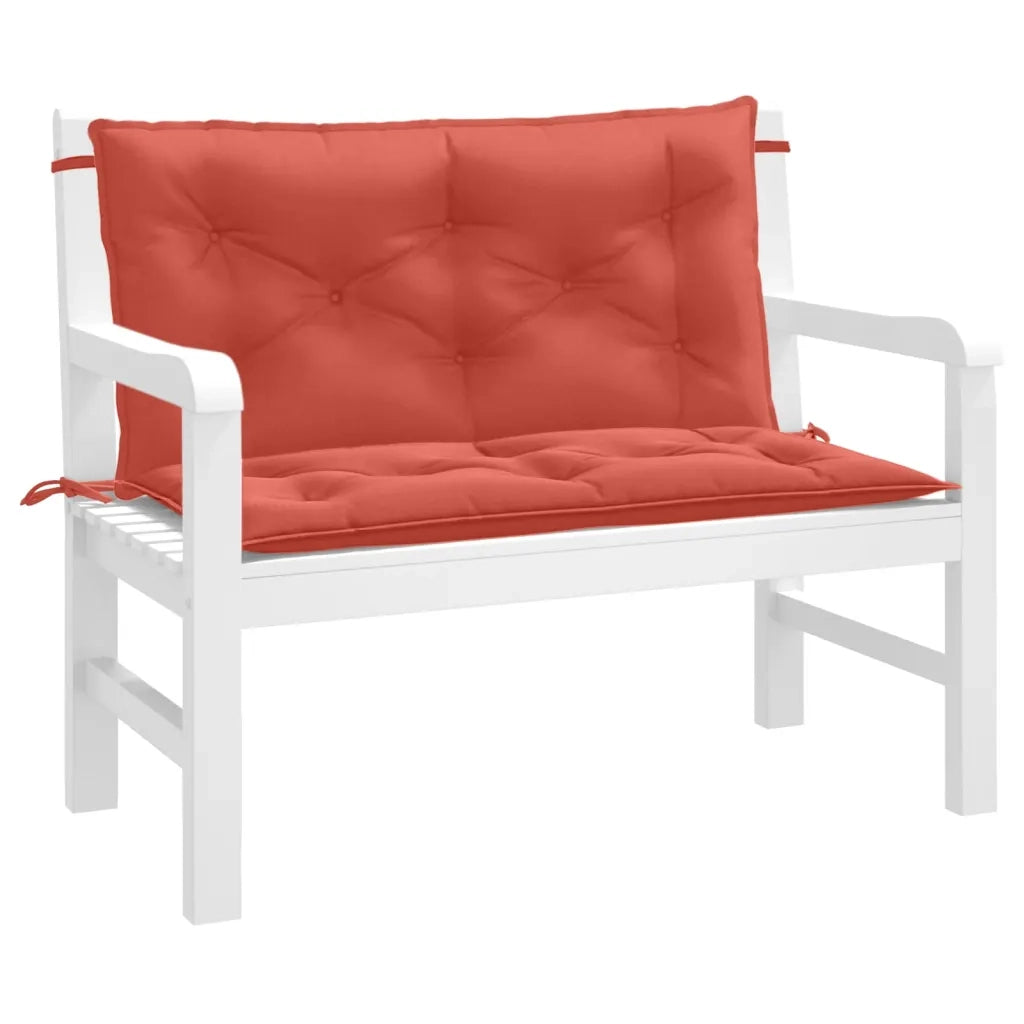 Cuscini Panca Giardino 2pz Rosso MÃ©lange 100x50x7cm Tessuto