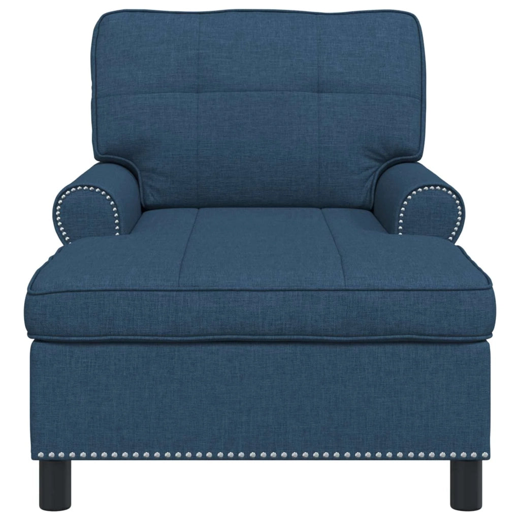 Chaise Lounge con cuscino Blu 91 x 157 x 91 cm Tessuto
