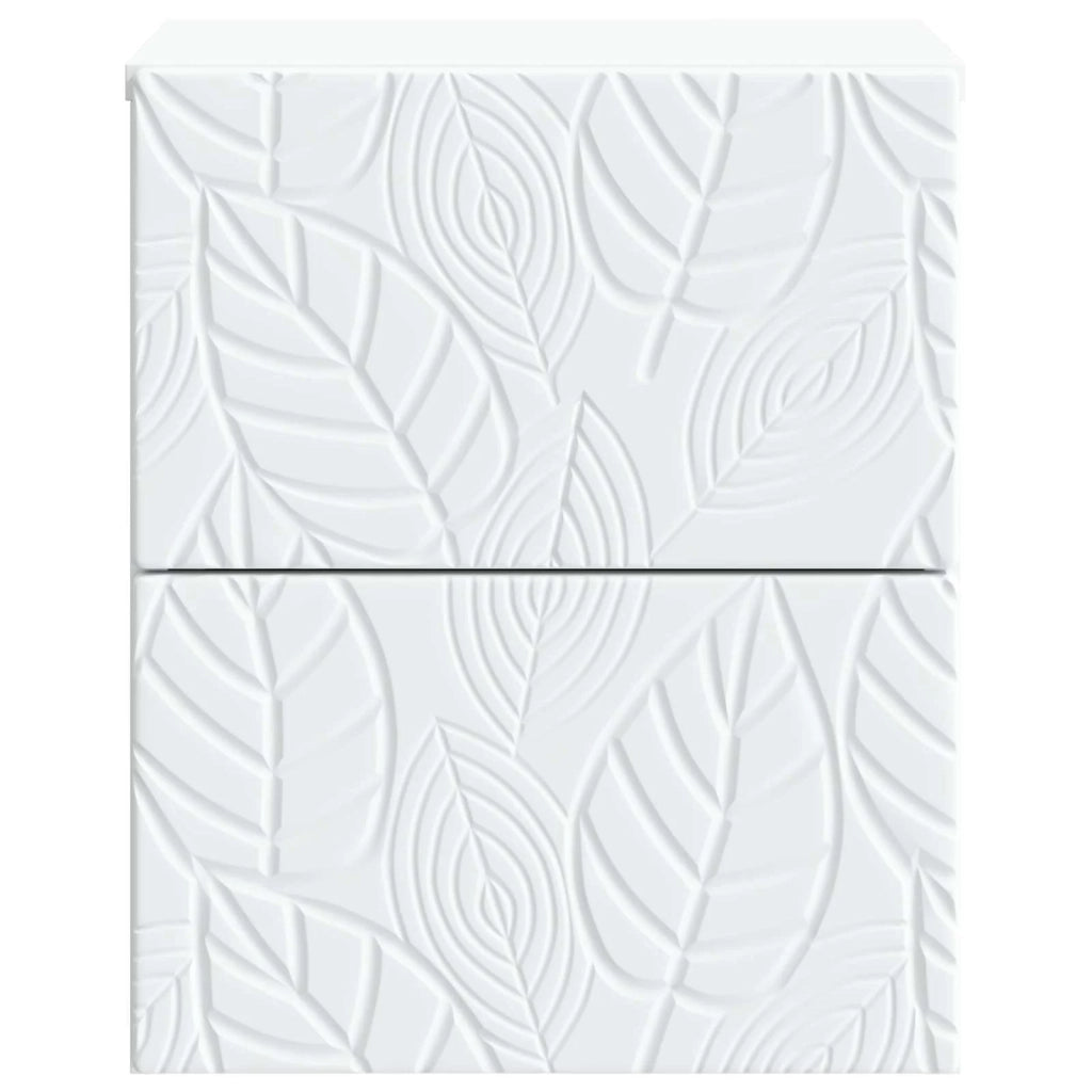 Mobiletto da notte a muro 2 pz Bianco 34,5 x 33 x 40 cm 898806
