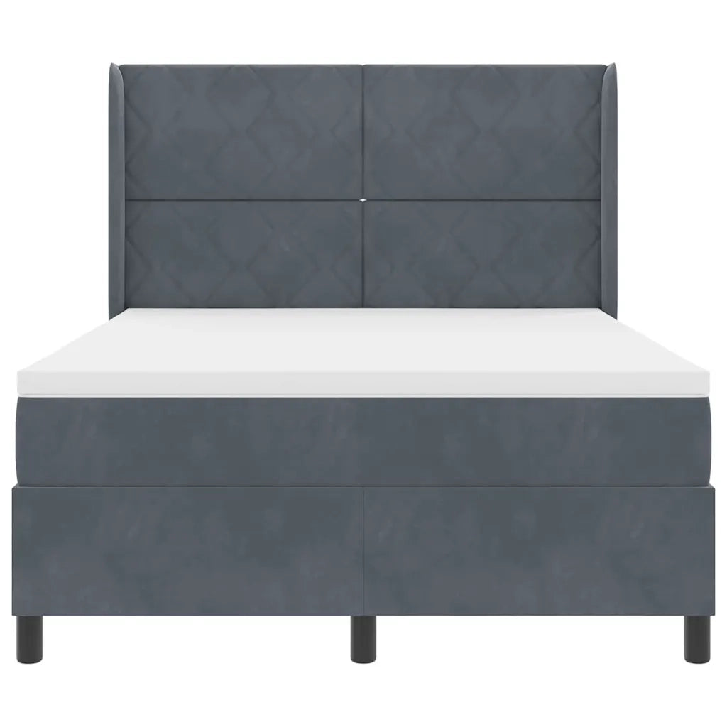 Letto a molle con testiera Grigio scuro 160 x 200 cm Velluto 3342069