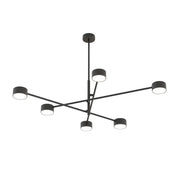 Plafoniera Moderna Giove Acciaio Nero 6 Luci Gx53 Ip20
