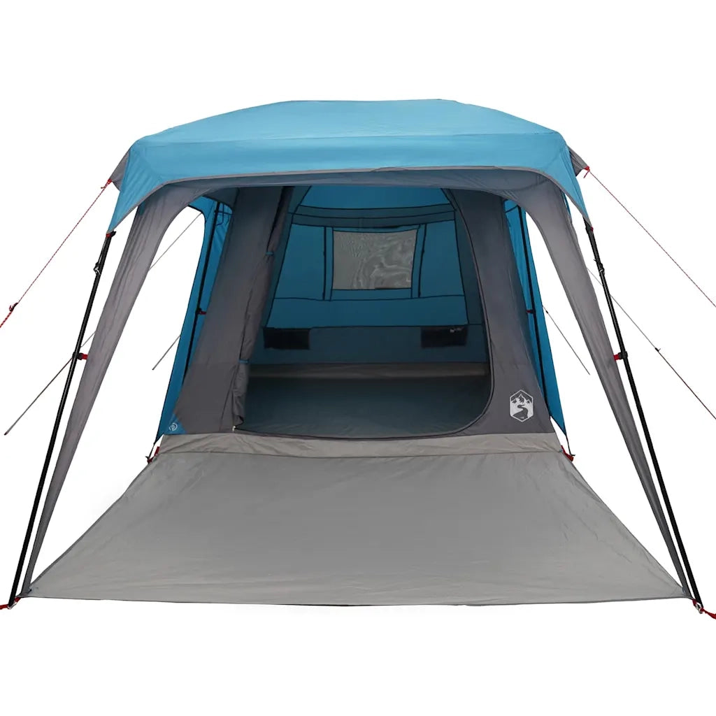 Tenda da Campeggio con Portico Cupola 5 Persone-Tenda per Escursionismo Blu Impermeabile