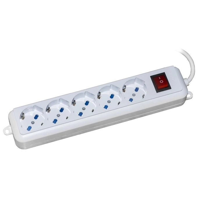 Link multipresa 5 prese universali ita-schuko 10-16 a - spina 16 a con interruttore cavo mt 3
