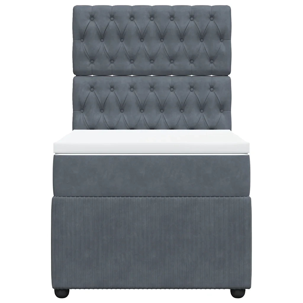Giroletto a Molle con Materasso Grigio Scuro 100x200 cm Velluto 3292269