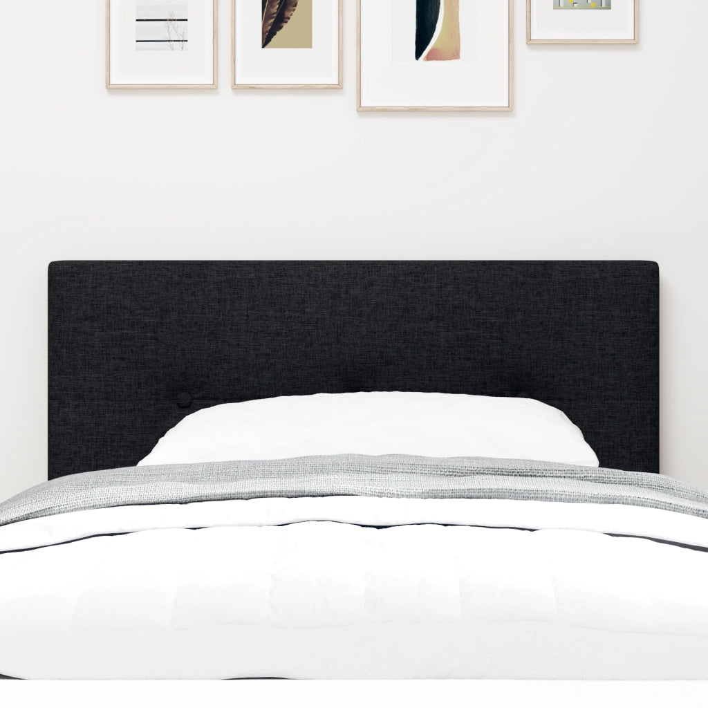 Testata letto LED  trapuntata nera 100 cm in tessuto